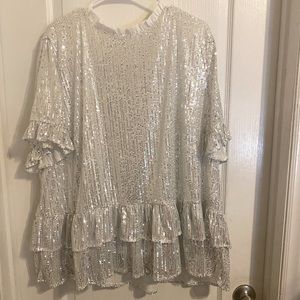 Silver Sequin Top